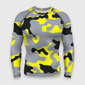 Мужской рашгард 3D с принтом Yellow camouflage в Белгороде,  |  | camouflage | камуфляж | комуфляж