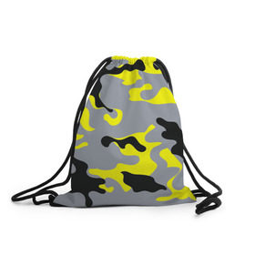 Рюкзак-мешок 3D с принтом Yellow camouflage в Белгороде, 100% полиэстер | плотность ткани — 200 г/м2, размер — 35 х 45 см; лямки — толстые шнурки, застежка на шнуровке, без карманов и подкладки | camouflage | камуфляж | комуфляж