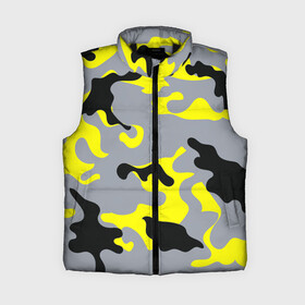 Женский жилет утепленный 3D с принтом Yellow camouflage в Белгороде,  |  | camouflage | камуфляж | комуфляж