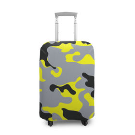 Чехол для чемодана 3D с принтом Yellow camouflage в Белгороде, 86% полиэфир, 14% спандекс | двустороннее нанесение принта, прорези для ручек и колес | camouflage | камуфляж | комуфляж