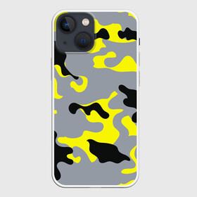 Чехол для iPhone 13 mini с принтом Yellow camouflage в Белгороде,  |  | camouflage | камуфляж | комуфляж