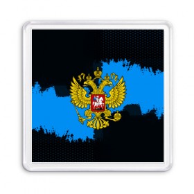 Магнит 55*55 с принтом RUSSIA blue collection 2018 в Белгороде, Пластик | Размер: 65*65 мм; Размер печати: 55*55 мм | 