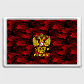 Магнит 45*70 с принтом Russia flower red collection в Белгороде, Пластик | Размер: 78*52 мм; Размер печати: 70*45 | 