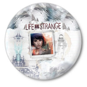 Значок с принтом Max. Life is Strange. в Белгороде,  металл | круглая форма, металлическая застежка в виде булавки | макс | странная жизнь
