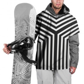 Накидка на куртку 3D с принтом Кибер Зебра в Белгороде, 100% полиэстер |  | Тематика изображения на принте: black and white stripes | geometry | vest | zebra | геометрия | зебра | тельняшка | черно белая полоска