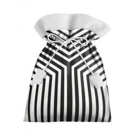 Подарочный 3D мешок с принтом Кибер Зебра в Белгороде, 100% полиэстер | Размер: 29*39 см | black and white stripes | geometry | vest | zebra | геометрия | зебра | тельняшка | черно белая полоска