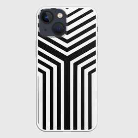 Чехол для iPhone 13 mini с принтом Кибер Зебра в Белгороде,  |  | black and white stripes | geometry | vest | zebra | геометрия | зебра | тельняшка | черно белая полоска