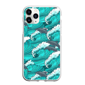 Чехол для iPhone 11 Pro матовый с принтом Дельфины в Белгороде, Силикон |  | dolphins | fish | ocean | pattern | sea | summer | waves | волны | дельфины | лето | море | океан | паттерн | рыбы