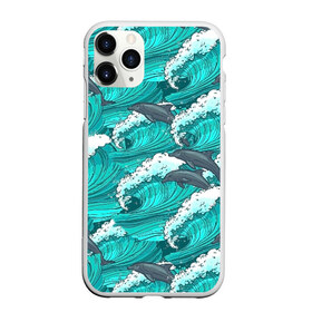 Чехол для iPhone 11 Pro Max матовый с принтом Дельфины в Белгороде, Силикон |  | dolphins | fish | ocean | pattern | sea | summer | waves | волны | дельфины | лето | море | океан | паттерн | рыбы