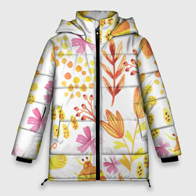 Женская зимняя куртка 3D с принтом Коллекция HYPNOSE в Белгороде, верх — 100% полиэстер; подкладка — 100% полиэстер; утеплитель — 100% полиэстер | длина ниже бедра, силуэт Оверсайз. Есть воротник-стойка, отстегивающийся капюшон и ветрозащитная планка. 

Боковые карманы с листочкой на кнопках и внутренний карман на молнии | паттерн | разноцветный | растительный | яркие