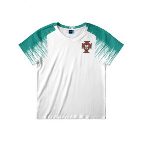 Детская футболка 3D с принтом Portugal 2018 WC Anthem away в Белгороде, 100% гипоаллергенный полиэфир | прямой крой, круглый вырез горловины, длина до линии бедер, чуть спущенное плечо, ткань немного тянется | 