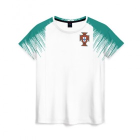 Женская футболка 3D с принтом Portugal 2018 WC Anthem away в Белгороде, 100% полиэфир ( синтетическое хлопкоподобное полотно) | прямой крой, круглый вырез горловины, длина до линии бедер | 