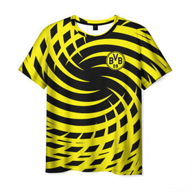 Мужская футболка 3D с принтом FC Borussia Dortmund в Белгороде, 100% полиэфир | прямой крой, круглый вырез горловины, длина до линии бедер | боруссия | дортмунд
