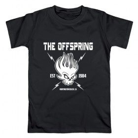 Мужская футболка хлопок с принтом The Offspring est 1984 в Белгороде, 100% хлопок | прямой крой, круглый вырез горловины, длина до линии бедер, слегка спущенное плечо. | offspring | офспринг | оффспринг | рок