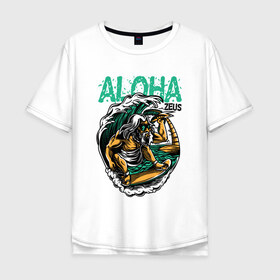 Мужская футболка хлопок Oversize с принтом Алоха в Белгороде, 100% хлопок | свободный крой, круглый ворот, “спинка” длиннее передней части | для отдыха | для отпуска | доска | море | на доске | пальмы | пляж | серф | серфинг | солнце