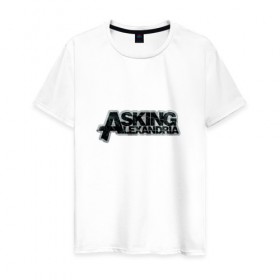Мужская футболка хлопок с принтом Asking Alexandria в Белгороде, 100% хлопок | прямой крой, круглый вырез горловины, длина до линии бедер, слегка спущенное плечо. | asking alexandria | метал