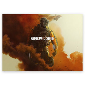 Поздравительная открытка с принтом RAINBOW SIX SIEGE OUTBREAK в Белгороде, 100% бумага | плотность бумаги 280 г/м2, матовая, на обратной стороне линовка и место для марки
 | cybersport | esports | pro league | r6 | rainbow | rainbow six | siege | six | армия | боевик | военные | война | игры | киберспорт | логотип | оперативники | радуга | шутер