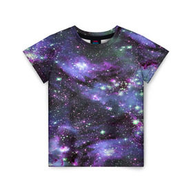 Детская футболка 3D с принтом Sky nebula в Белгороде, 100% гипоаллергенный полиэфир | прямой крой, круглый вырез горловины, длина до линии бедер, чуть спущенное плечо, ткань немного тянется | abstraction | cosmos | nebula | space | star | universe | абстракция | вселенная | звезды | космос | мир | планеты