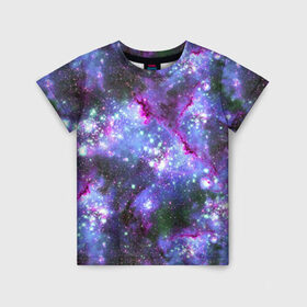 Детская футболка 3D с принтом Сияние звёзд в Белгороде, 100% гипоаллергенный полиэфир | прямой крой, круглый вырез горловины, длина до линии бедер, чуть спущенное плечо, ткань немного тянется | abstraction | cosmos | nebula | space | star | universe | абстракция | вселенная | звезды | космос | мир | планеты
