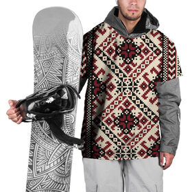 Накидка на куртку 3D с принтом Славянский орнамент белый в Белгороде, 100% полиэстер |  | Тематика изображения на принте: русь | старинный | традиция | узор