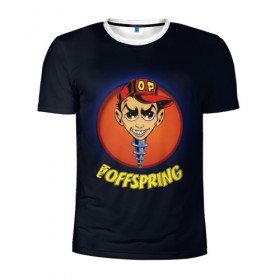 Мужская футболка 3D спортивная с принтом The Offspring в Белгороде, 100% полиэстер с улучшенными характеристиками | приталенный силуэт, круглая горловина, широкие плечи, сужается к линии бедра | 