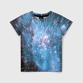 Детская футболка 3D с принтом Космический фон в Белгороде, 100% гипоаллергенный полиэфир | прямой крой, круглый вырез горловины, длина до линии бедер, чуть спущенное плечо, ткань немного тянется | abstraction | cosmos | nebula | space | star | universe | абстракция | вселенная | звезды | космос | мир | планеты