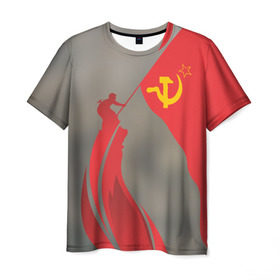 Мужская футболка 3D с принтом День победы Рейхстаг в Белгороде, 100% полиэфир | прямой крой, круглый вырез горловины, длина до линии бедер | 9мая | великая | война | героя | день | звезда | знамя | отечественная | победы | рейхстаг