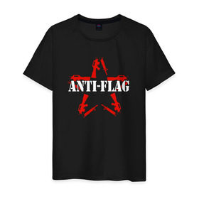 Мужская футболка хлопок с принтом Anti-Flag в Белгороде, 100% хлопок | прямой крой, круглый вырез горловины, длина до линии бедер, слегка спущенное плечо. | american | attraction | dead | hardcore | not | punk | punks | rock | альтернатива | анти | группа | панк | рок | стрит | флаг