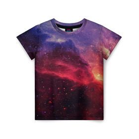 Детская футболка 3D с принтом Звездная ночь в Белгороде, 100% гипоаллергенный полиэфир | прямой крой, круглый вырез горловины, длина до линии бедер, чуть спущенное плечо, ткань немного тянется | abstraction | cosmos | nebula | space | star | universe | абстракция | вселенная | звезды | космос | мир | планеты