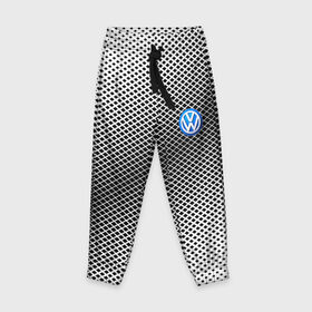 Детские брюки 3D с принтом VOLKSWAGEN SPORT в Белгороде, 100% полиэстер | манжеты по низу, эластичный пояс регулируется шнурком, по бокам два кармана без застежек, внутренняя часть кармана из мелкой сетки | 