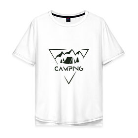 Мужская футболка хлопок Oversize с принтом CAMP2 в Белгороде, 100% хлопок | свободный крой, круглый ворот, “спинка” длиннее передней части | кемпинг | туризм | туристическая