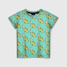Детская футболка 3D с принтом Бааны в Белгороде, 100% гипоаллергенный полиэфир | прямой крой, круглый вырез горловины, длина до линии бедер, чуть спущенное плечо, ткань немного тянется | banana | food | vegan | vegetarian | банан | веган | вегетарианство | еда