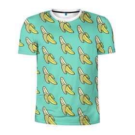 Мужская футболка 3D спортивная с принтом Бааны в Белгороде, 100% полиэстер с улучшенными характеристиками | приталенный силуэт, круглая горловина, широкие плечи, сужается к линии бедра | Тематика изображения на принте: banana | food | vegan | vegetarian | банан | веган | вегетарианство | еда