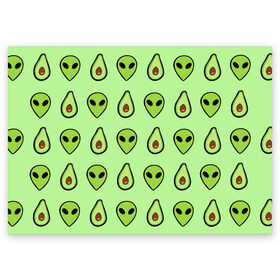 Поздравительная открытка с принтом Green в Белгороде, 100% бумага | плотность бумаги 280 г/м2, матовая, на обратной стороне линовка и место для марки
 | alien | food | vegetarian | авокадо | вегетарианство | еда | пришелец
