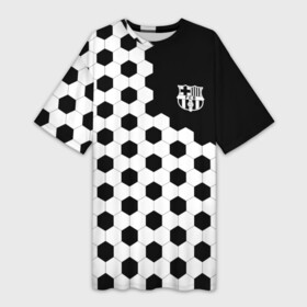 Платье-футболка 3D с принтом FC Barcelona в Белгороде,  |  | barcelona | fcb | football | messi | soccer | uefa | альба | барса | барселона | испания | каталонцы | клуб | лига | матч | месси | мяч | пике | ракитич | спорт | суарес | уефа | футбол