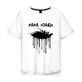 Мужская футболка хлопок Oversize с принтом Papa Roach в Белгороде, 100% хлопок | свободный крой, круглый ворот, “спинка” длиннее передней части | papa roach | roach | папа роач | папароач | папароч | роач | роч