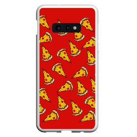 Чехол для Samsung S10E с принтом Pizza red в Белгороде, Силикон | Область печати: задняя сторона чехла, без боковых панелей | Тематика изображения на принте: fast food | pizza | еда | пицца | фастфуд