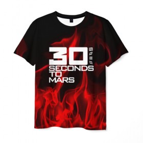 Мужская футболка 3D с принтом 30 Seconds to Mars in fire в Белгороде, 100% полиэфир | прямой крой, круглый вырез горловины, длина до линии бедер | 30 seconds to mars | punk | rock | альтернативный хип хоп | группа | инди поп | музыка | музыкальное произведение | ноты | панк | регги | рок | синти поп