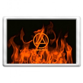 Магнит 45*70 с принтом Linkin park in fire в Белгороде, Пластик | Размер: 78*52 мм; Размер печати: 70*45 | linkin park | logo | music | pop | rock | usa | альтернатива | америка | металл | музыка | музыкальный | поп | рок | честер беннингтон