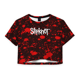 Женская футболка 3D укороченная с принтом Slipknot в Белгороде, 100% полиэстер | круглая горловина, длина футболки до линии талии, рукава с отворотами | punk | rock | альтернативный хип хоп | группа | инди поп | музыка | музыкальное произведение | ноты | панк | регги | рок | синти поп