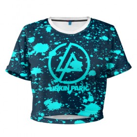 Женская футболка 3D укороченная с принтом Linkin park в Белгороде, 100% полиэстер | круглая горловина, длина футболки до линии талии, рукава с отворотами | punk | rock | альтернативный хип хоп | группа | инди поп | музыка | музыкальное произведение | ноты | панк | регги | рок | синти поп