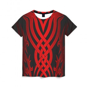 Женская футболка 3D с принтом Ornament II в Белгороде, 100% полиэфир ( синтетическое хлопкоподобное полотно) | прямой крой, круглый вырез горловины, длина до линии бедер | орнамент | рисунок | тату | татуировка | узор