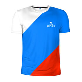 Мужская футболка 3D спортивная с принтом Team Russia 2018 (Premium) в Белгороде, 100% полиэстер с улучшенными характеристиками | приталенный силуэт, круглая горловина, широкие плечи, сужается к линии бедра | 0x000000123 | russia | team | россия
