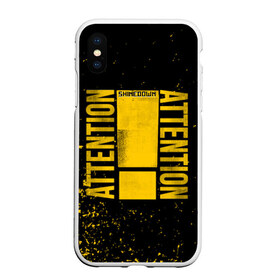 Чехол для iPhone XS Max матовый с принтом Attention Attention Black в Белгороде, Силикон | Область печати: задняя сторона чехла, без боковых панелей | Тематика изображения на принте: 