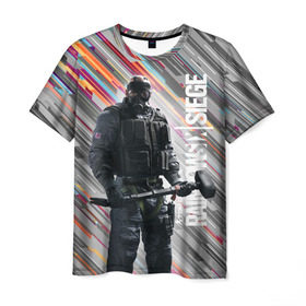 Мужская футболка 3D с принтом Rainbow Six Siege в Белгороде, 100% полиэфир | прямой крой, круглый вырез горловины, длина до линии бедер | battlefield | call of duty | clancy | cod | counter | csgo | game | rainbow | six | strike | tom | игра | клэнси | код | ксго | том | шутер