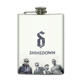 Фляга с принтом Shinedown band в Белгороде, металлический корпус | емкость 0,22 л, размер 125 х 94 мм. Виниловая наклейка запечатывается полностью | 