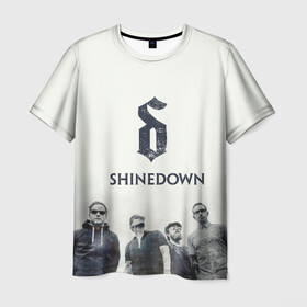 Мужская футболка 3D с принтом Shinedown band в Белгороде, 100% полиэфир | прямой крой, круглый вырез горловины, длина до линии бедер | 