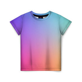 Детская футболка 3D с принтом Абстракция Градиент Текстура в Белгороде, 100% гипоаллергенный полиэфир | прямой крой, круглый вырез горловины, длина до линии бедер, чуть спущенное плечо, ткань немного тянется | gradient | разноцветный | яркий
