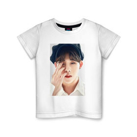 Детская футболка хлопок с принтом Jooheon в Белгороде, 100% хлопок | круглый вырез горловины, полуприлегающий силуэт, длина до линии бедер | Тематика изображения на принте: monsta x | монст х