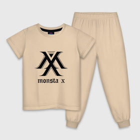 Детская пижама хлопок с принтом MONSTA X_4 в Белгороде, 100% хлопок |  брюки и футболка прямого кроя, без карманов, на брюках мягкая резинка на поясе и по низу штанин
 | monsta x | монст х